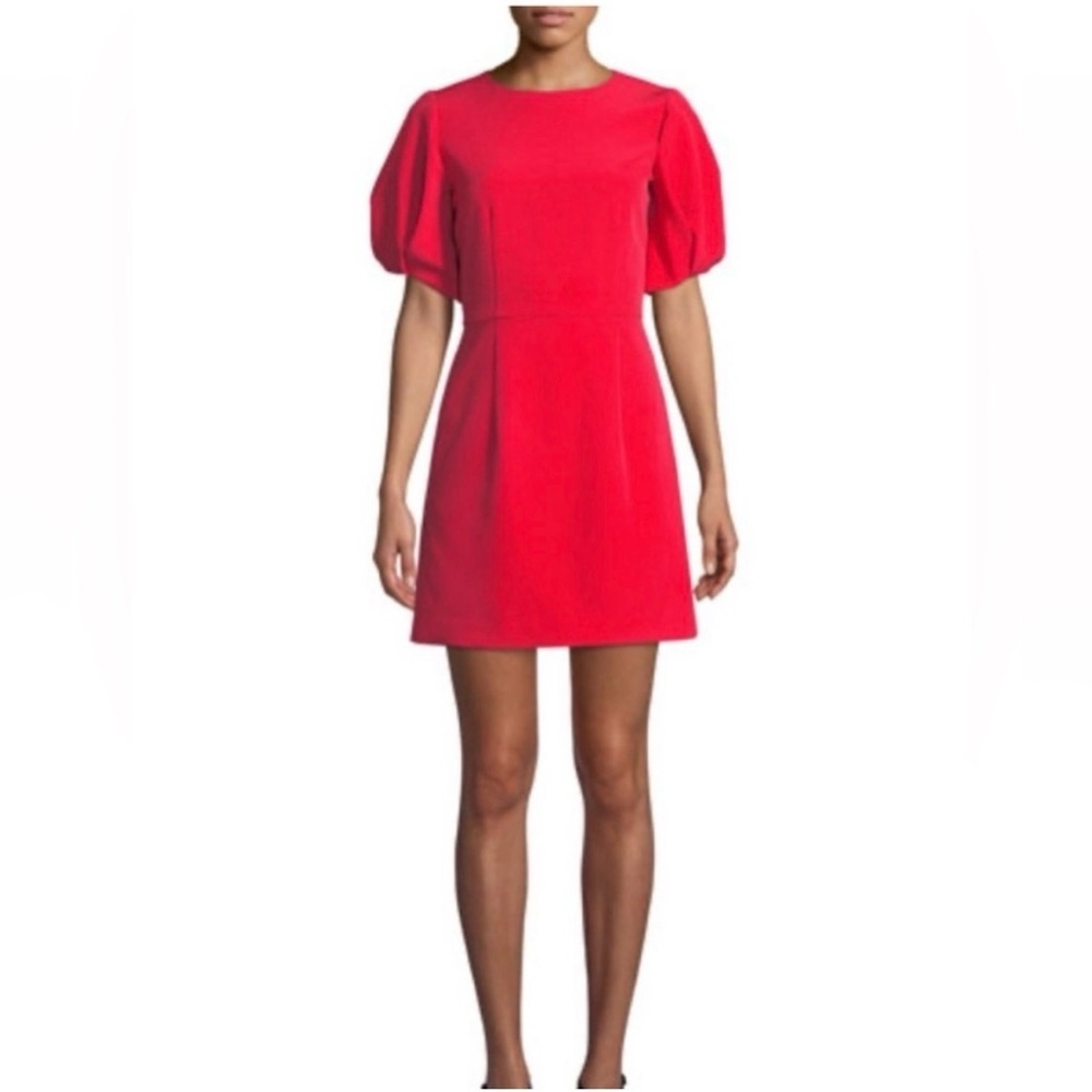 Milly ‘ Kyle’Vibrant Red Mini Dress with Puff Sleeves- size 2
